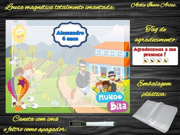 Lousa Magnética Mundo Bita com Embalagem