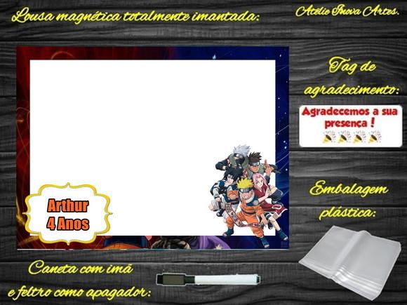 Lousa Magnética Naruto com Embalagem