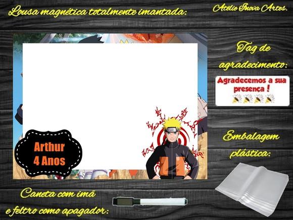 Lousa Magnética Naruto com Embalagem