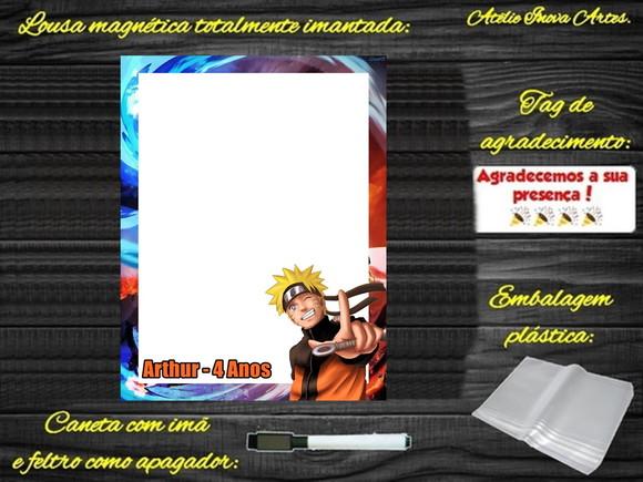 Lousa Magnética Naruto com Embalagem