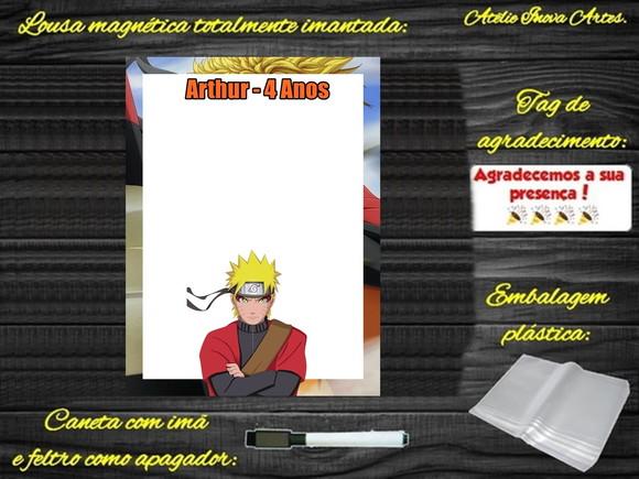 Lousa Magnética Naruto com Embalagem