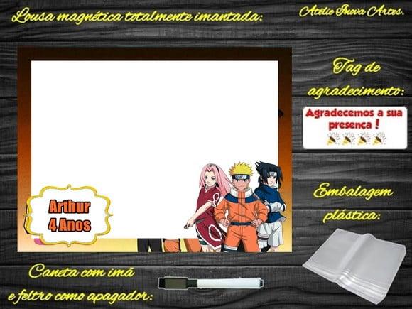 Lousa Magnética Naruto com Embalagem