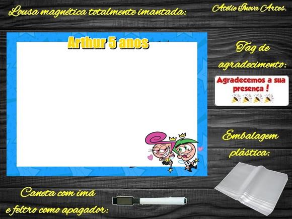 Lousa Magnética Padrinhos Mágicos com Embalagem