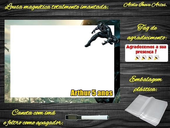 Lousa Magnética Pantera Negra com Embalagem