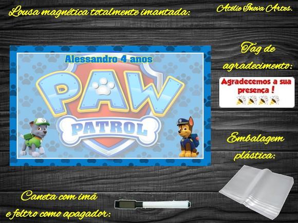 Lousa Magnética Patrulha Canina com Embalagem