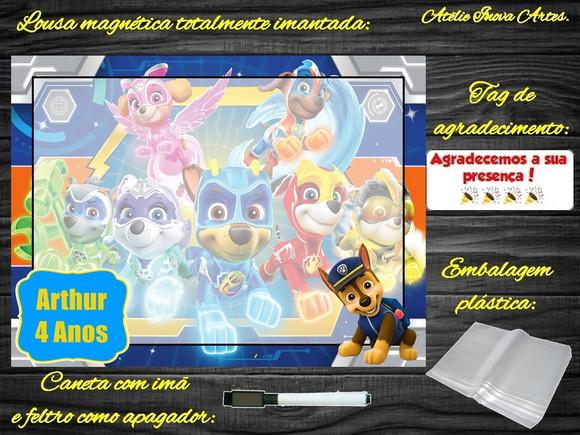 Lousa Magnética Patrulha Canina com Embalagem