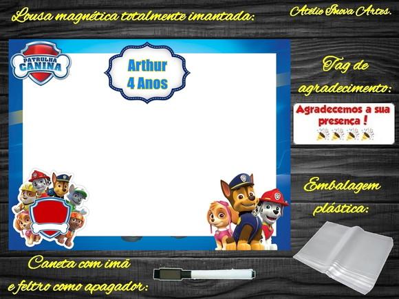 Lousa Magnética Patrulha Canina com Embalagem