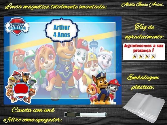 Lousa Magnética Patrulha Canina com Embalagem