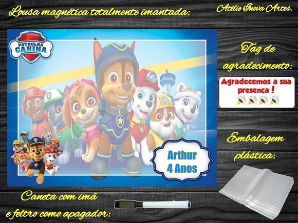 Lousa Magnética Patrulha Canina com Embalagem
