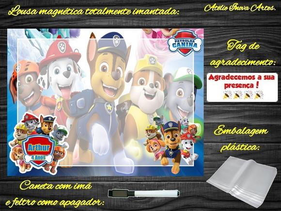 Lousa Magnética Patrulha Canina com Embalagem