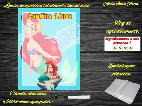 Lousa Magnética Pequena Sereia com Embalagem