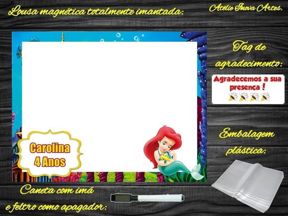 Lousa Magnética Pequena Sereia com Embalagem