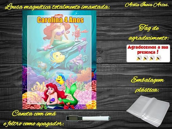 Lousa Magnética Pequena Sereia com Embalagem