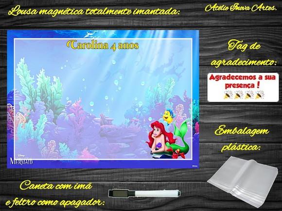 Lousa Magnética Pequena Sereia com Embalagem