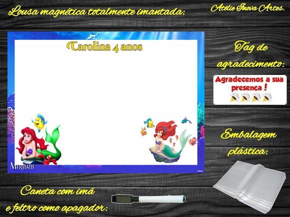 Lousa Magnética Pequena Sereia com Embalagem