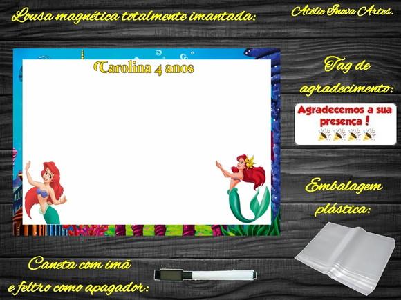 Lousa Magnética Pequena Sereia com Embalagem