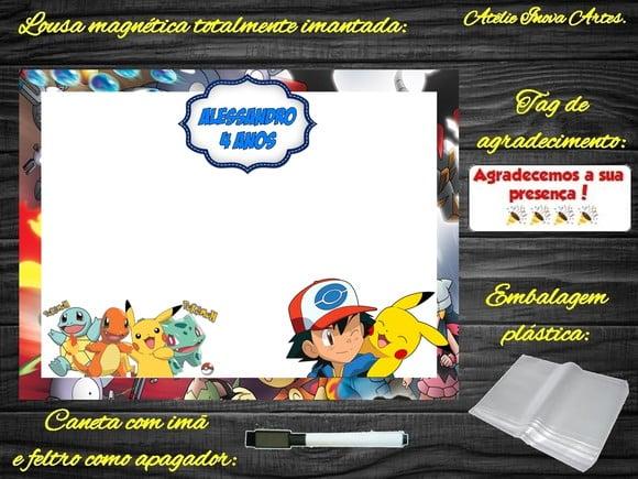 Lousa Magnética Pokemon com Embalagem