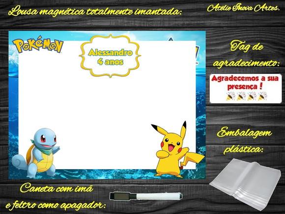 Lousa Magnética Pokemon com Embalagem