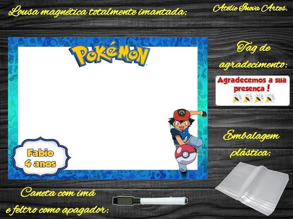 Lousa Magnética Pokemon com Embalagem