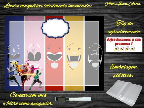 Lousa Magnética Power Rangers com Embalagem
