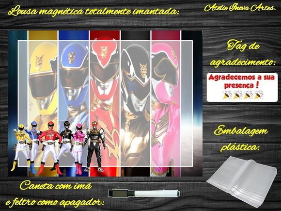 Lousa Magnética Power Rangers com Embalagem