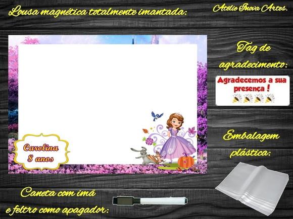 Lousa Magnética Princesa Sofia com Embalagem