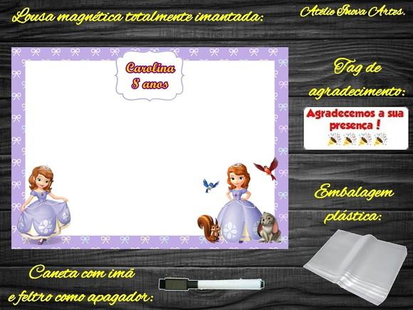 Lousa Magnética Princesa Sofia com Embalagem