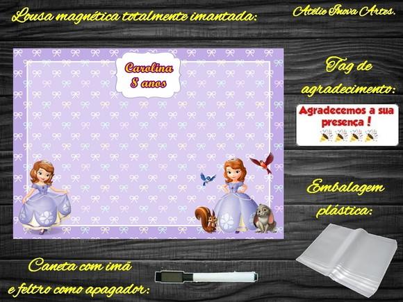 Lousa Magnética Princesa Sofia com Embalagem