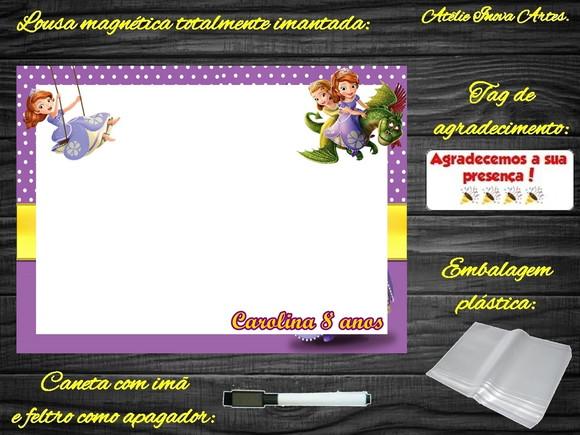 Lousa Magnética Princesa Sofia com Embalagem