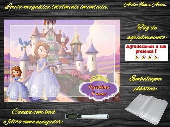 Lousa Magnética Princesa Sofia com Embalagem