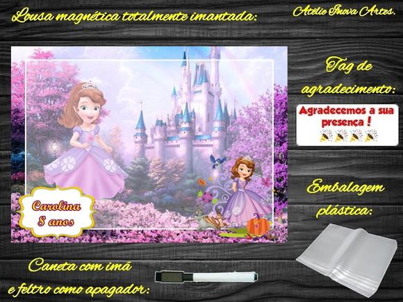 Lousa Magnética Princesa Sofia com Embalagem