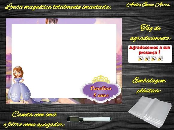 Lousa Magnética Princesa Sofia com Embalagem