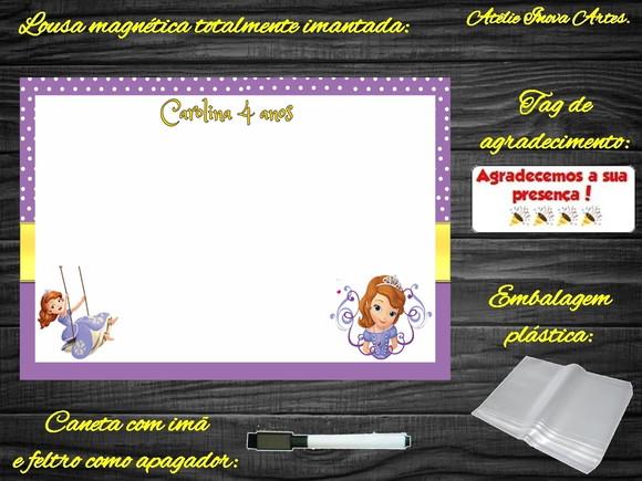 Lousa Magnética Princesa Sofia com Embalagem