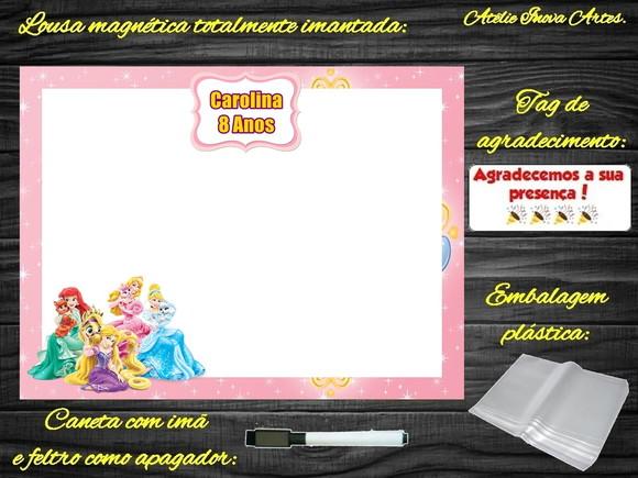 Lousa Magnética Princesas da Disney com Embalagem