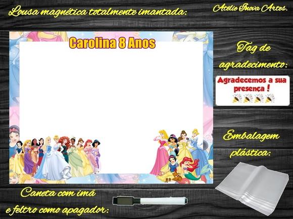 Lousa Magnética Princesas da Disney com Embalagem