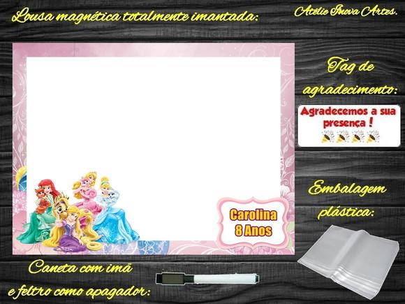 Lousa Magnética Princesas da Disney com Embalagem