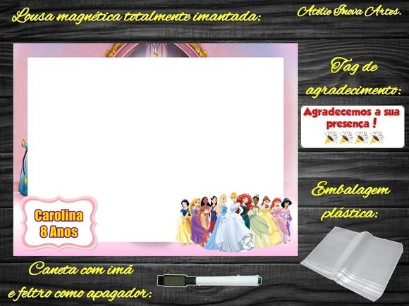 Lousa Magnética Princesas da Disney com Embalagem