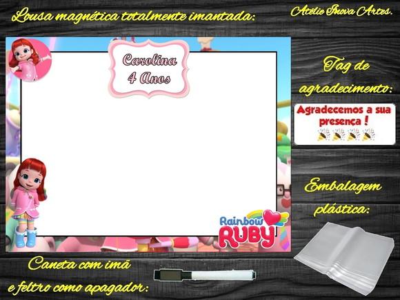 Lousa Magnética Rainbow Ruby com Embalagem