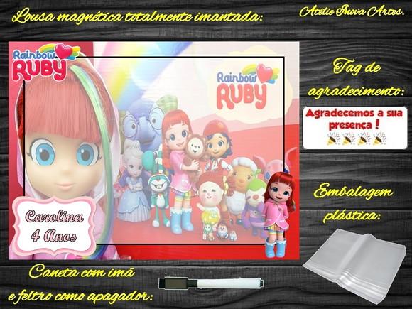 Lousa Magnética Rainbow Ruby com Embalagem