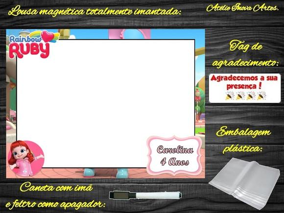 Lousa Magnética Rainbow Ruby com Embalagem