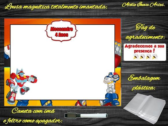 Lousa Magnética Rescue Bots com Embalagem