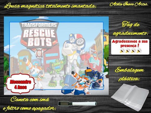 Lousa Magnética Rescue Bots com Embalagem