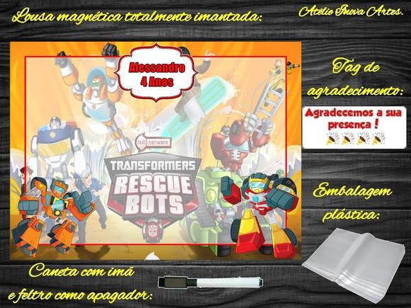 Lousa Magnética Rescue Bots com Embalagem