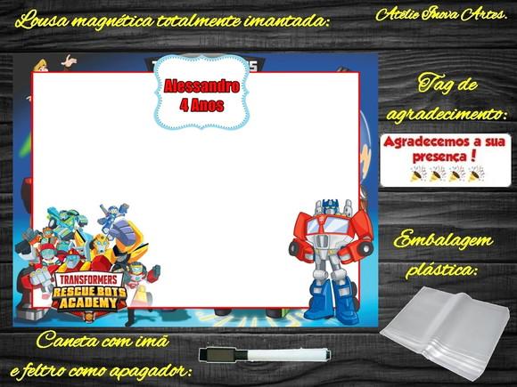 Lousa Magnética Rescue Bots com Embalagem