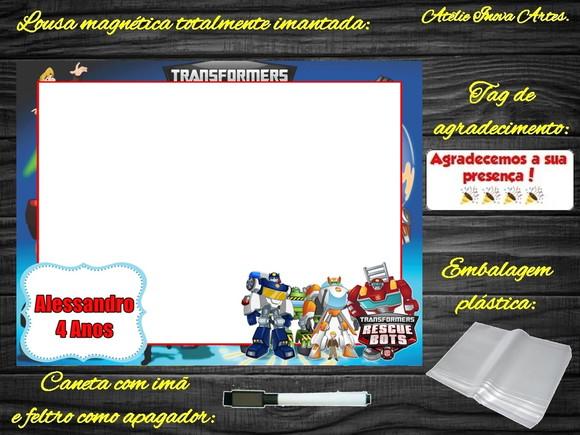 Lousa Magnética Rescue Bots com Embalagem