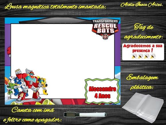 Lousa Magnética Rescue Bots com Embalagem