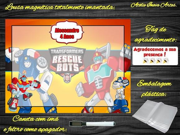 Lousa Magnética Rescue Bots com Embalagem