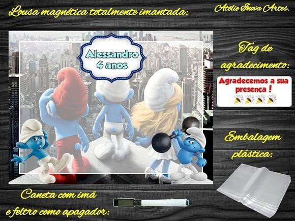 Lousa Magnética Smurfs com Embalagem