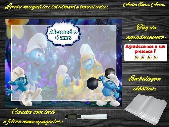Lousa Magnética Smurfs com Embalagem