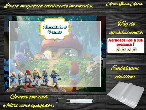 Lousa Magnética Smurfs com Embalagem